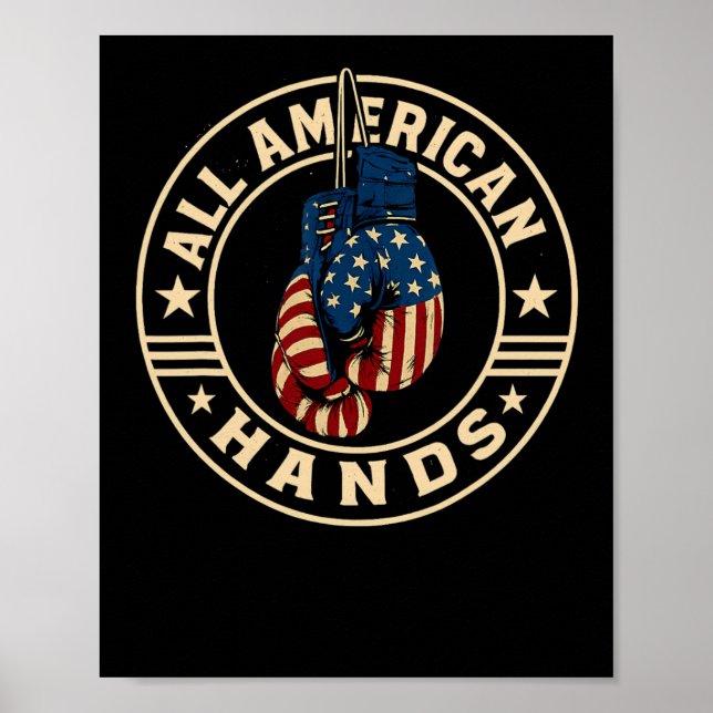 Poster Luvas de Boxe All American Hands Patrióticas Bande (Frente)