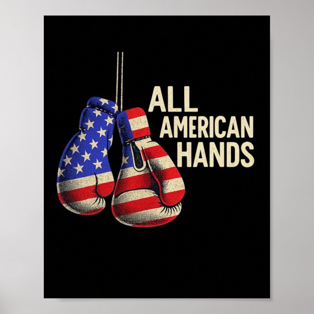 Poster Luvas de Boxe All American Hands – Patriótico F EU (Frente)
