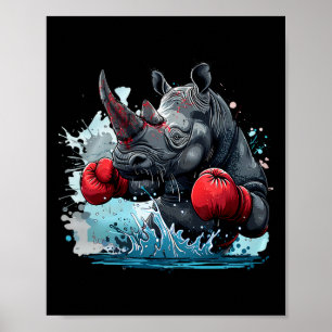 Poster Luvas de Boxe Boxing Rhino Kickboxing Boxeador Eng