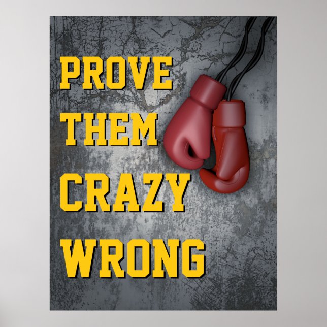 Poster Luvas de Boxe Comprovem que Eles Estão Errados Mot (Frente)