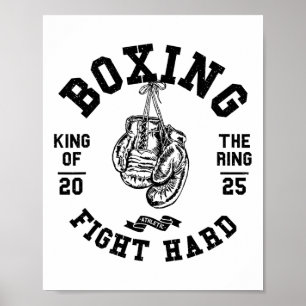 Poster Luvas de Boxe Estilo Retro Vintage Rei Do Ringue