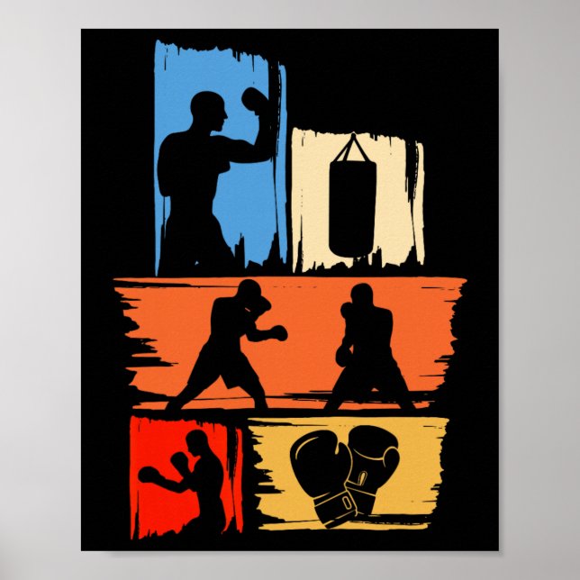 Poster Luvas de Boxe G de Kickboxing de Boxe de Sombra (Frente)