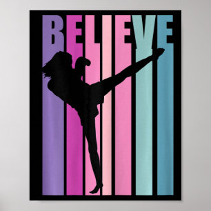 Poster Luvas de Boxe Kickboxing Retro Feminino de Kickbox