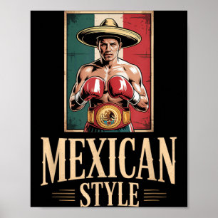 Poster Luvas De Boxe Mexicanas Lutador Los Guantes De Box