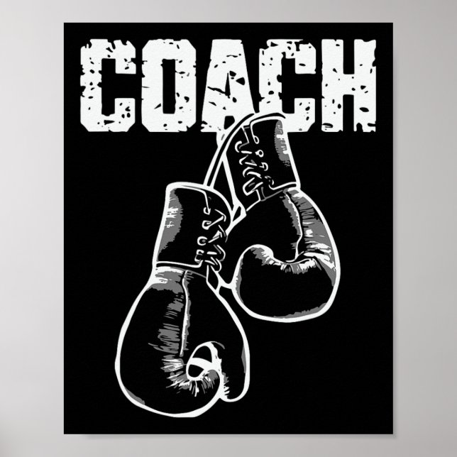 Poster Luvas de Boxe Retro Kickboxing Treinador de Boxe  (Frente)