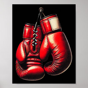 Poster Luvas de Boxe Vermelhas Boxe Esporte Boxeador Kick