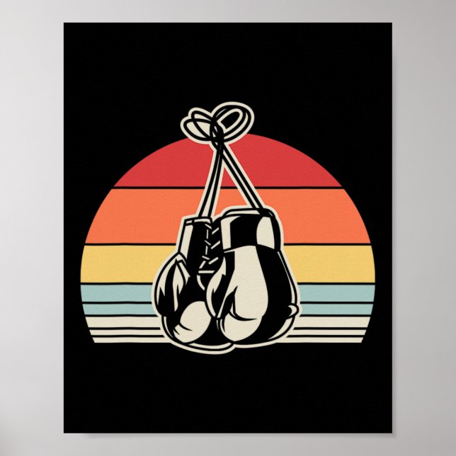 Poster Luvas de Boxing Retroativas Design de Sunset de Vi (Frente)