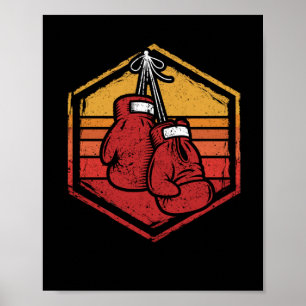 Poster Luvas Retro Boxing Boxer