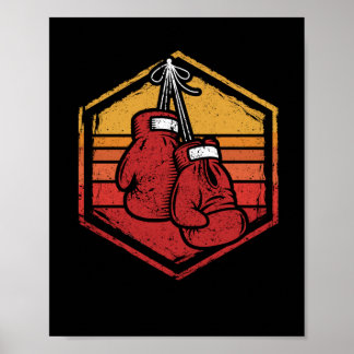 Poster Luvas Retro Boxing Boxer