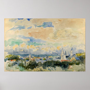 Poster Luxemburgo - Esboço De Uma Aldeia De 1915