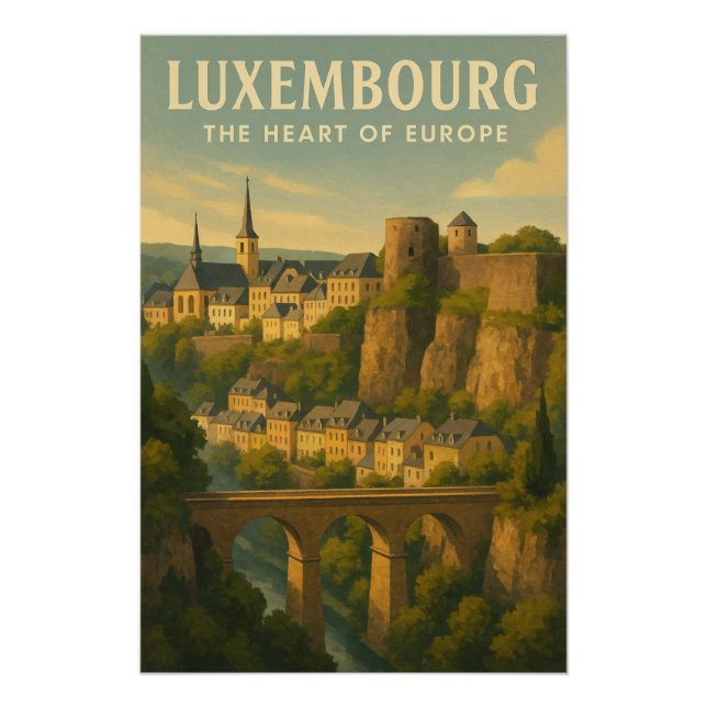 Póster Luxemburgo – O Coração da Europa (Frente)