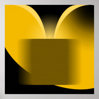 Póster Luxo abstrato amarelo com AP0004 preto