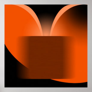 Póster Luxo alaranjado abstrato com AP0004 preto