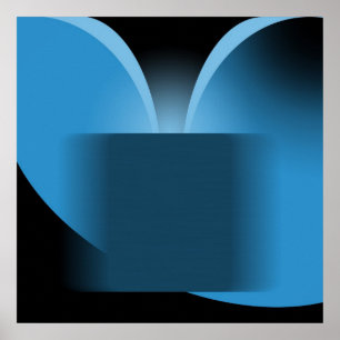 Poster Luxo azul Abstrato com AP0004 preto