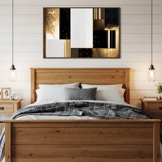 Poster Luxo Geométrico Dourado e Preto (Criador carregado)