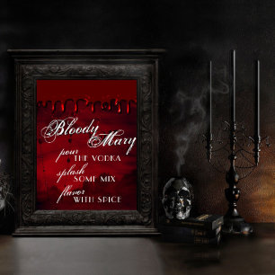 Poster Luxo Gótico   Bar Black and Red Bloody Mary