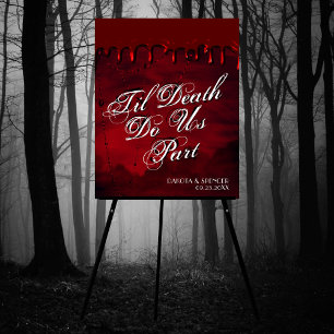 Poster Luxo Gótico Black and Red Bloody Drill Welcome