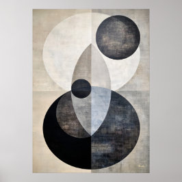 Poster Luxo Mínimo Art Déco Geométrico Abstrato Neutro