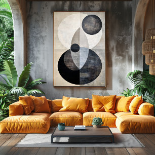 Poster Luxo Mínimo Art Déco Geométrico Abstrato Neutro
