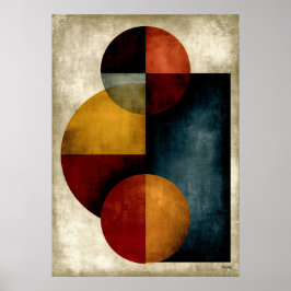 Poster Luxo Silencioso Abstrato Geométrico Orbital Japonê