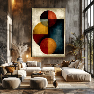 Poster Luxo Silencioso Abstrato Geométrico Orbital Japonê