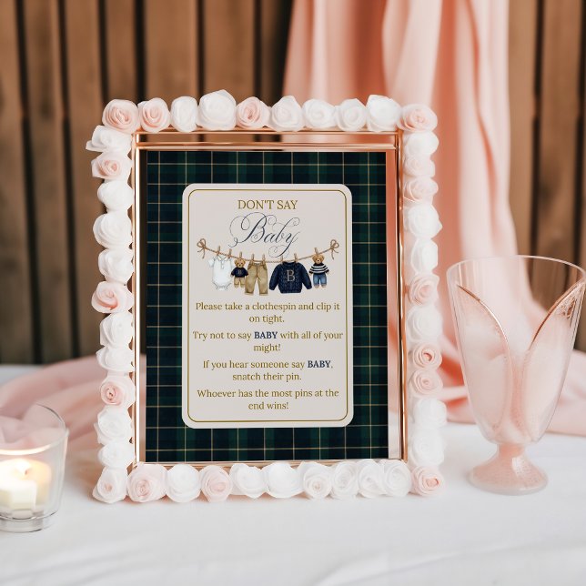 Poster Luxsary  Bear Plaid Baby Shower Dont Say Game (Criador carregado)