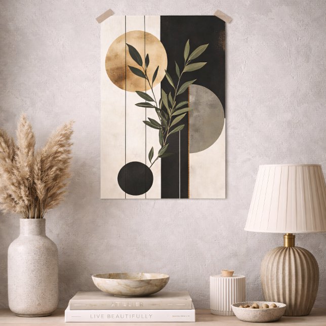 Poster Luxury Boho Botanical Geometric Minimal Black Gold (Criador carregado)