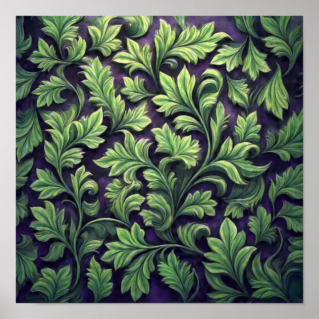 Poster Luxury Botanical Pattern: Lush Intertwined Ivy (Frente)