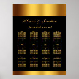 Poster Luxury Dourado Sentado de Casamento na Fronteira d