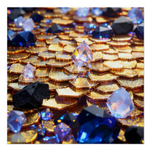 Póster Luxury Fantasy Gemstone Abstrato