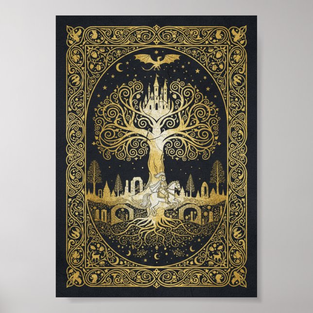 Poster Luxury Gold Leaf Artisan Storybook (Frente)