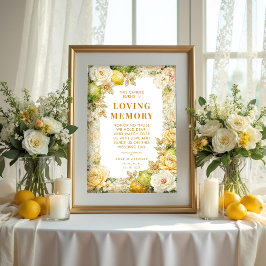 Poster Luxury Mediterranean Lemons & Flowers Memorial