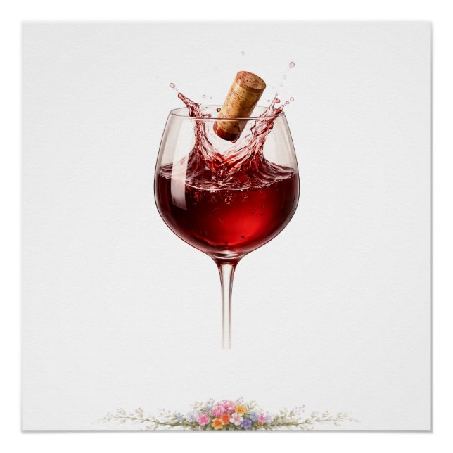Póster Luxury Wine Glass Splash Wall Art Poster (Frente)