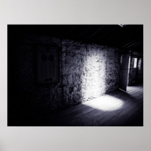 Poster Luz assombrada na antiga parede do celeiro