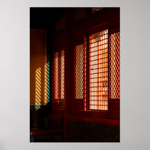 Poster Luz através das aberturas da janela de malha