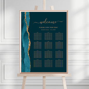 Poster Luz Azul-Dourada Agate 12-Mesa Sentado De Casament
