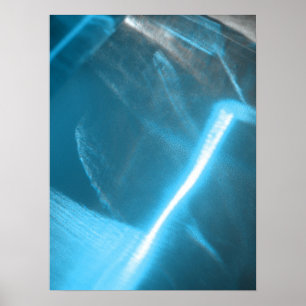 Poster Luz branca azul escura na Abstrato de vidro
