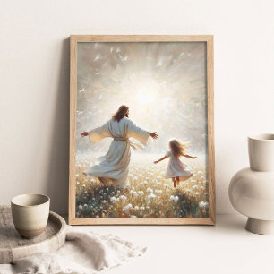 Poster Luz da Vida, Pintura Cristã, Jesus Dançando
