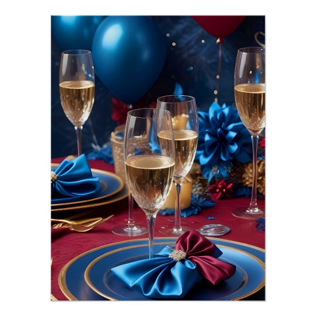 Póster Luz de Celebração de Férias Festivas de Ano Novo (Frente)