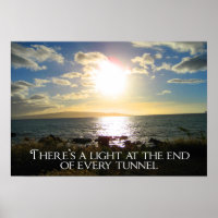 Luz de citação inspiracional no final do túnel