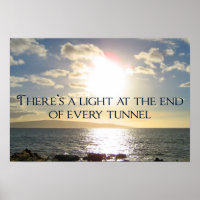 Luz de citação motivacional no final do túnel