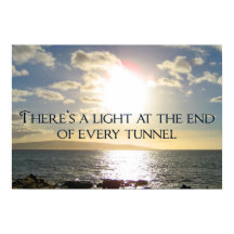 Luz de citação motivacional no final do túnel