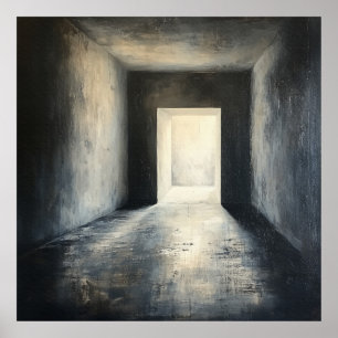 Poster Luz de fé na citação inspiradora da escuridão