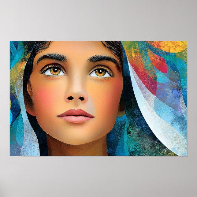 Poster Luz de Grace A Bênção Virgem Maria (Frente)