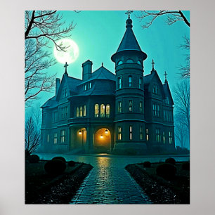 Poster Luz de Lua da Mansão Vitoriana Eerie