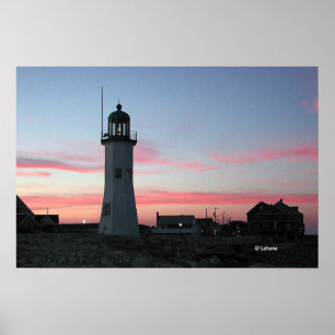 Póster Luz de Scituate com nuvens cor-de-rosa