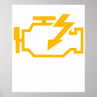 Poster Luz de Verificação do Motor Humorístico Mecânico M