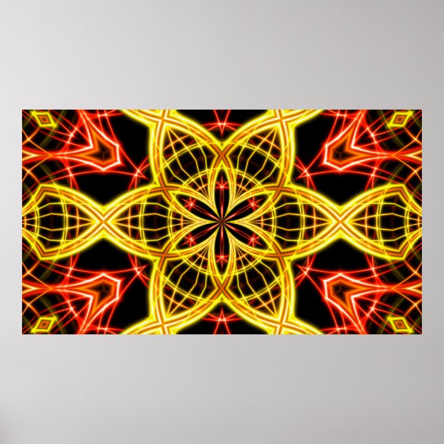 Poster Luz do palco do ouro abstrato. (Frente)