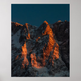 Poster Luz do pôr do sol em majestosas montanhas