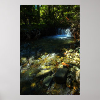Póster Luz do sol e cascata
